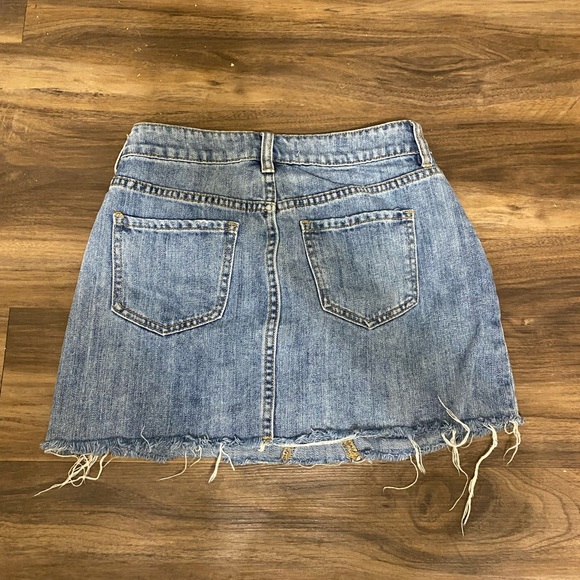 SOLD— Distressed Denim PacSun Skirt - Picture 4 of 5